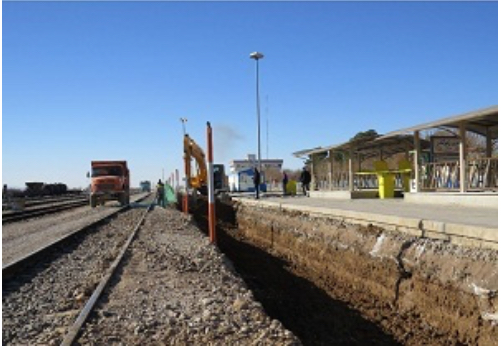 عملیات اجرای پروژه اسلب تراک ایستگاه راه آهن شاهرود از خط چهار این ایستگاه کلیدخورد