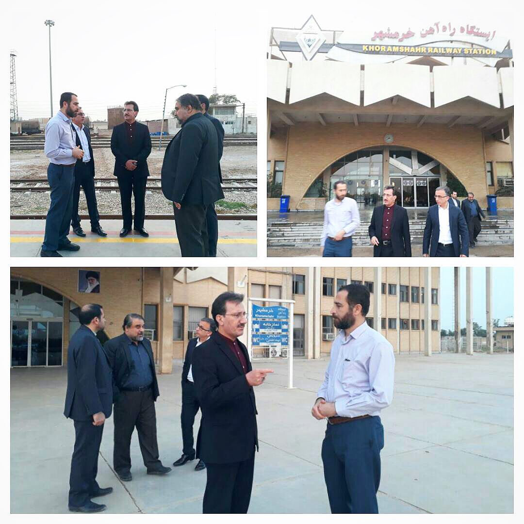 بازدید مهندس رسولی و مهندس موسوی از ایستگاه خرمشهر و قطعه اول پروژه اتصال خرمشهر به بندر امام خمینی (ره)
