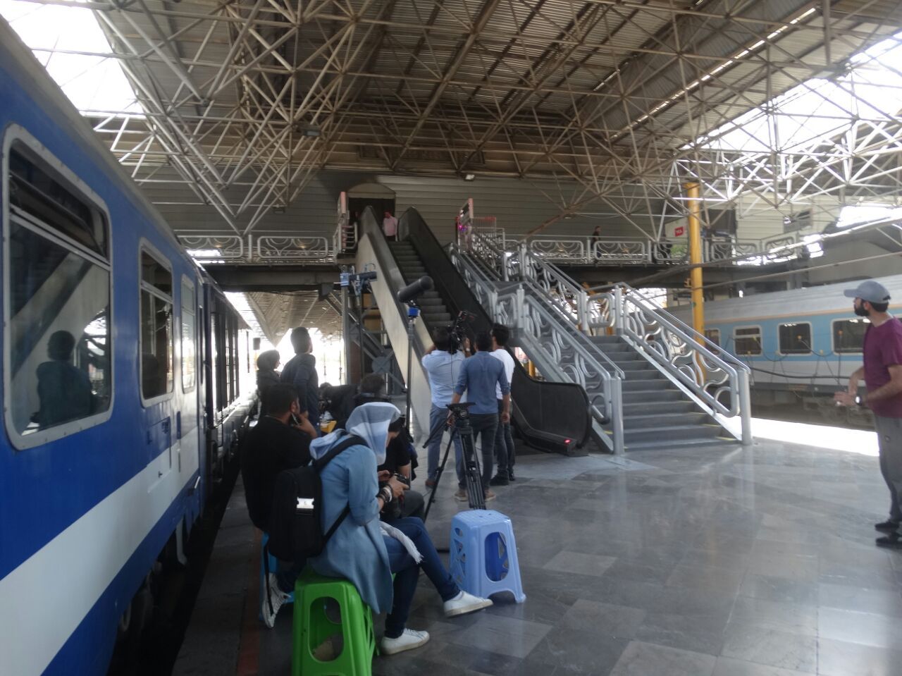 فیلم سینمایی «آخرین ایستگاه» در مراحل فیلمبرداری در ایستگاه راه آهن تهران 