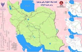 نقشه شبکه ریلی راه آهن ایران ویرایش مهرماه ١۴٠٣