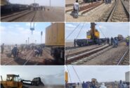 رفع محدودیت سرعت در ایستگاه احمدآباد راه‌آهن هرمزگان با نصب سوزن‌های بتنی