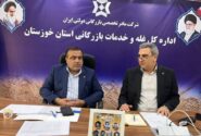 نشست مشترک مدیرکل راه آهن جنوب و مدیر کل غله و خدمات بازرگانی استان خوزستان