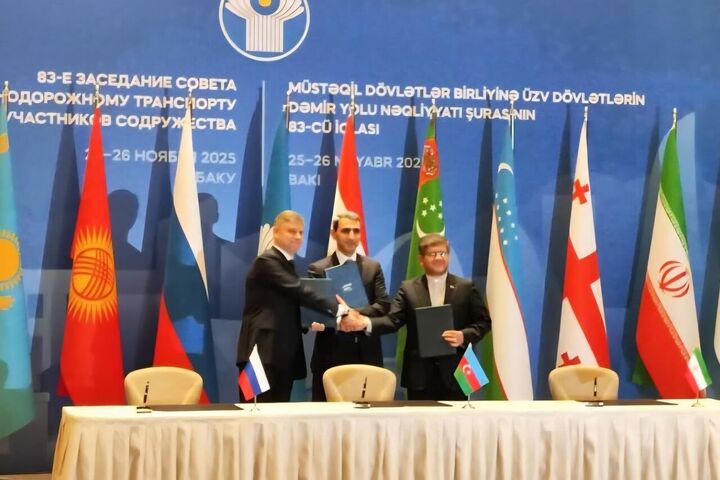 تفاهم نامه ریلی سه جانبه ایران، روسیه و آذربایجان برای توسعه کریدور شمال- جنوب