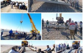 آغاز فاز سوم نصب سوزن‌های بتنی سنگین در محور طبس- جندق