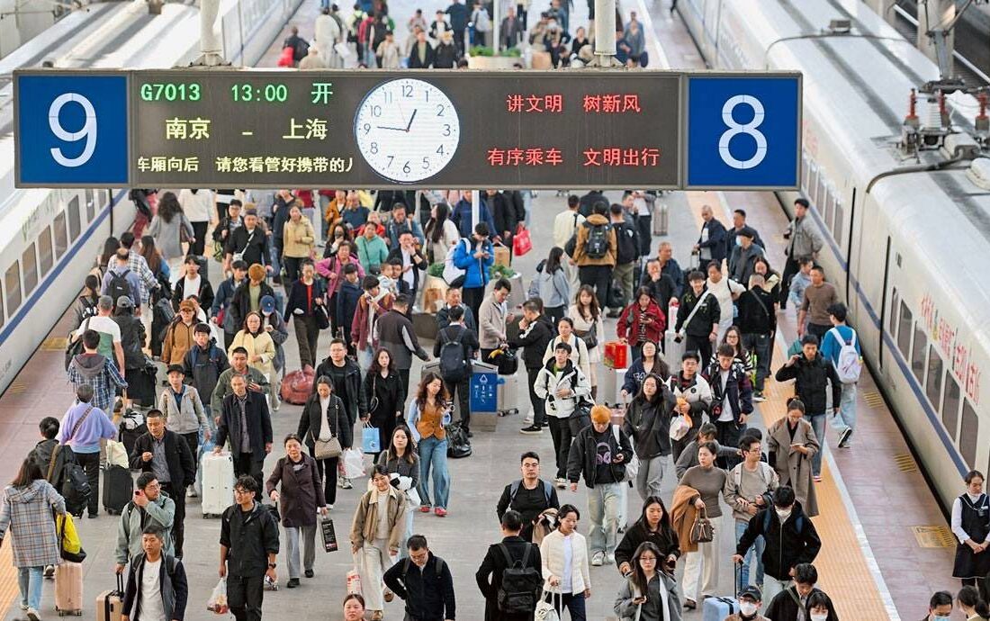 جابه جایی ۳.۹۵ میلیارد نفر و رکورد جدید حمل‌ونقل مسافر در راه‌آهن چین