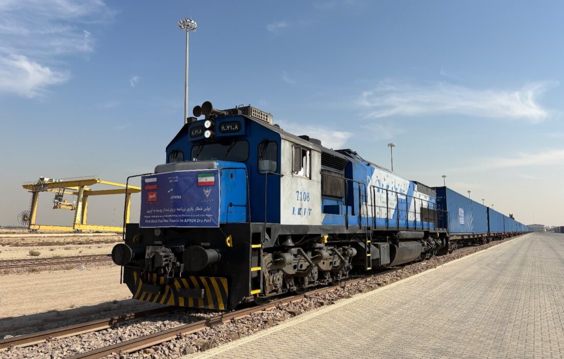 ورود اولین قطار باری برنامه‌ریزی‌شده از روسیه با ۶۲ کانتینر پس از ۱۰ روز به بندر خشک ریلی تهران