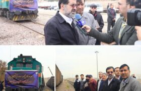 آغاز صادرات ریلی نخستین بار سیمان از ایستگاه سواریان قم