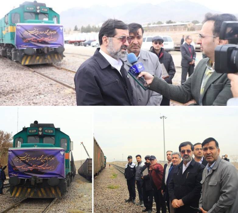 آغاز صادرات ریلی نخستین بار سیمان از ایستگاه سواریان قم
