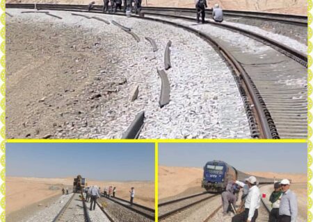 اجرای عملیات تعویض ریل در قوس راه‌آهن شمالشرق(۱)